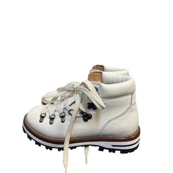Mon Piz Ankle Boots White Leather Upper Lace-Up Size 7 - Picture 5 of 10
